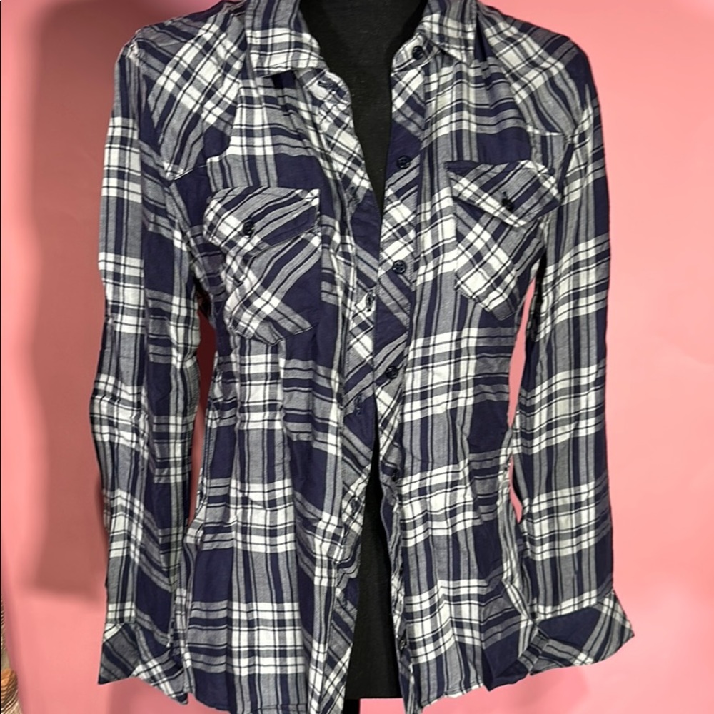 Blue Plaid Rails Button Down